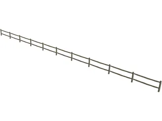 Split Rail Fence 3D Model preview