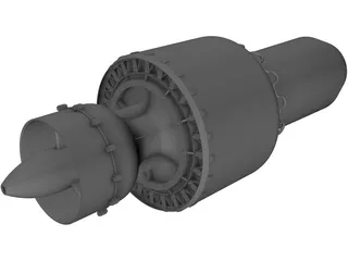 Jet Turbine for Light Aircraft 3D Model preview