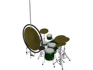 John Bonham Drum Set 3D Model preview