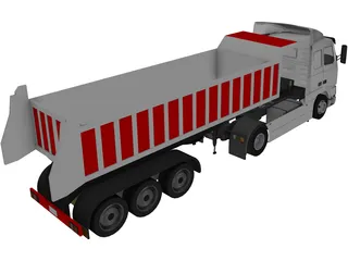 Volvo FH16 Semitrailer Dumper 5 Axle 3D Model preview