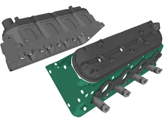 Chevrolet LS Engine Heads 3D Model preview