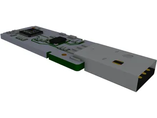 USB Memory Stick Internal Parts 3D Model preview