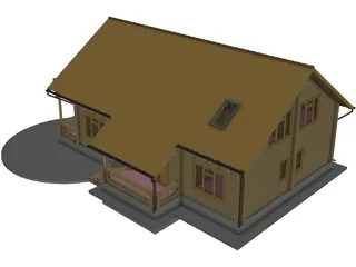 Wooden House 3D Model preview
