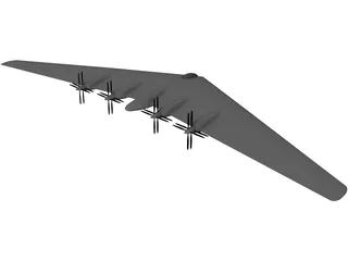 XB-113 Flying Wing 3D Model preview