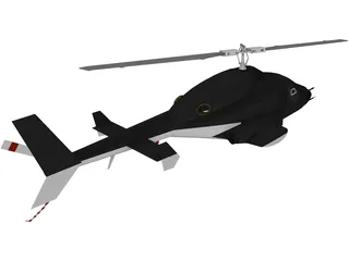 Airwolf Helicopter 3D Model preview