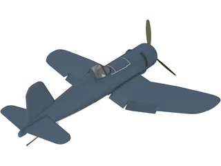 F4 Corsair Airplane 3D Model preview