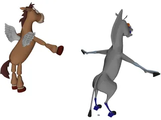 Animated Cartoon Horse 3D Model preview