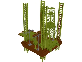 Oil Rig Offshore 3D Model preview