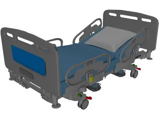 Hospital Bed 3D Model preview