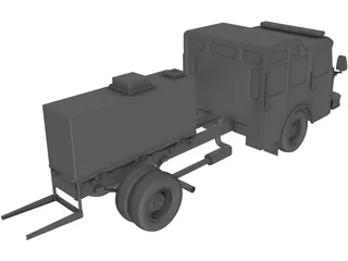 US Fire Truck Chassis 3D Model preview
