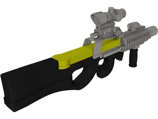 P-90 Machine Gun 3D Model preview