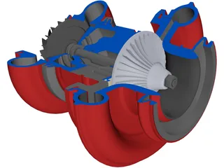 Turbocharger 3D Model preview