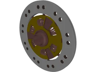 Mechanical Clutch Friction Plate 3D Model preview