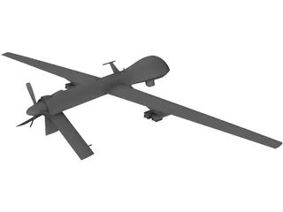 General Atomics MQ-1 Predator UAV Drone 3D Model preview