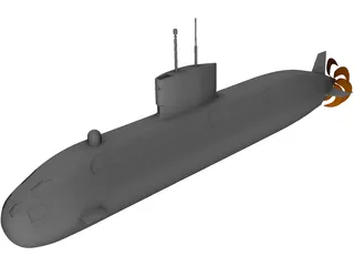 Victoria Class UK Submarine 3D Model preview