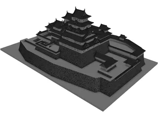 Japanese Castle 3D Model preview