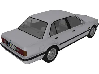 BMW E30 320i 4-door 3D Model preview