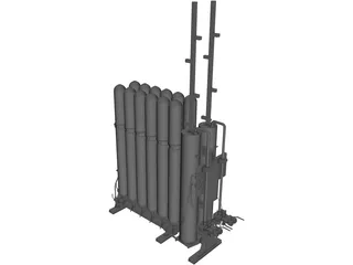 Hydraulic Accumulators Block 3D Model preview