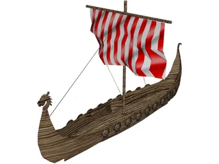 Viking Boat 3D Model preview