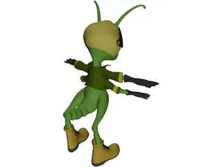 Grasshopper Cartoon 3D Model preview