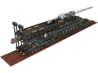 Dora Rail Gun 810mm 3D Model preview