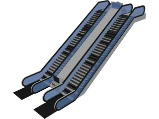 Double Escalator 3D Model preview