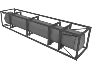 LNG/Cryo Container ISO 40ft 3D Model preview