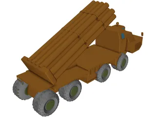 BM-30 Smerch (Tornado) 3D Model preview