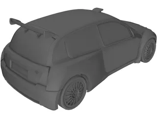 Renault Clio S1600 Rally Car 3D Model preview