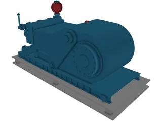 Oil Rig Mud Pump 3D Model preview