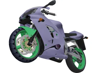 Kawasaki ZX9R 3D Model preview