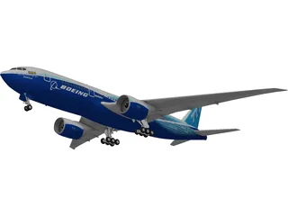 Boeing 777-200 3D Model preview