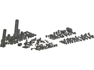 City Buildings Set 3D Model preview