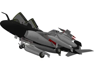 Grumman EA-6B Prowler 3D Model preview