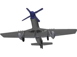 North American Mustang MP51D 3D Model preview