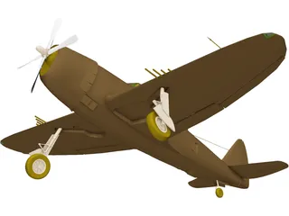 Republic P-47 Thunderbolt Bubble Canopy 3D Model preview
