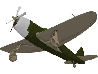 Republic P-47 Thunderbolt Greenhouse Canopy 3D Model preview