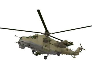 Mil Mi-24 Hind D 3D Model preview