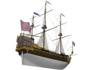La Sirene Ship Of Line 3D Model preview