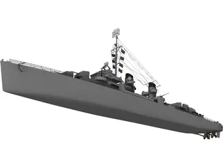 USS Fletcher 3D Model preview