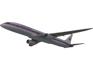 Boeing 787 American Airlines 3D Model preview