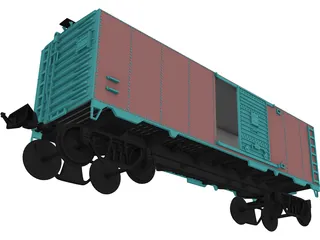Cargo Wagon Car Box 3D Model preview