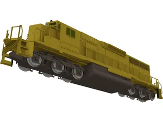 EMD SD40 SantaFe 3D Model preview