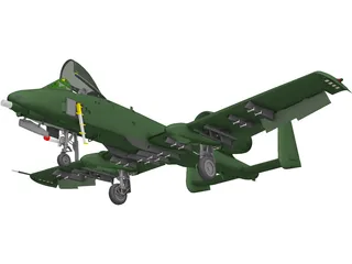 A-10 Thunderbolt II 3D Model preview