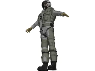 Fighter Pilot 3D Model preview