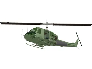 Bell UH-1H Huey 3D Model preview