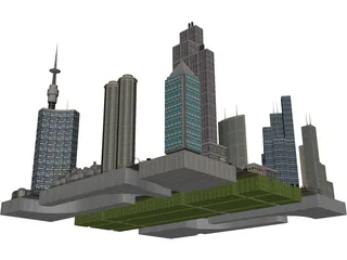 City Part Metropolis 3D Model preview