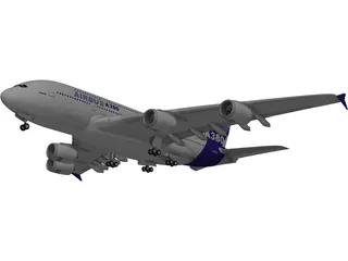 Airbus A380 Airliner 3D Model preview
