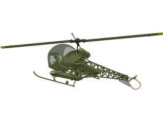 Bell H13 3D Model preview