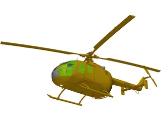 MBB BO 105 3D Model preview